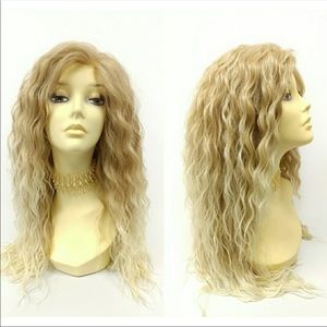 Blonde mix wavy lace front heat resistant wig